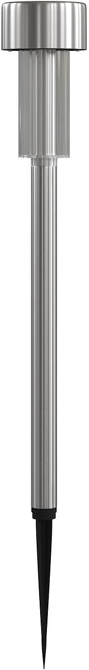 Flash Furniture Hartford 12 Pack LED Solar Lights - All-Weather Stainless Steel Outdoor Solar Powered Lights - Landscape Lighting for Pathway, Garden, & Yard