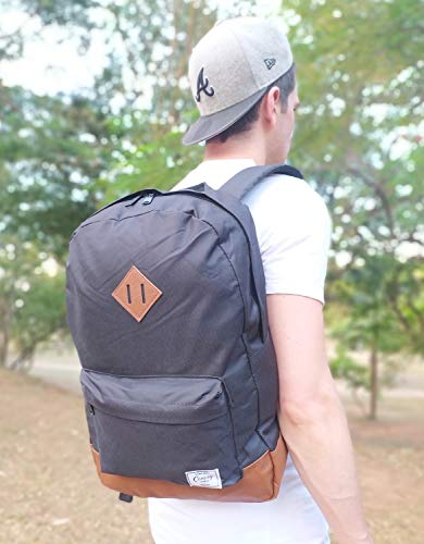 KIT MOCHILA BOLSA CASUAL PRETA UNISSEX CONVOY + CARREGADOR PORTATIL 5000mAh