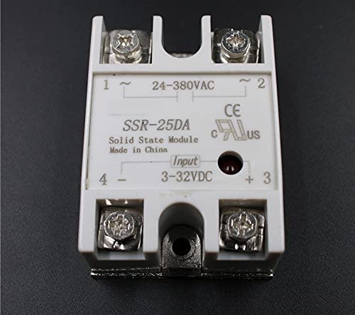 Relé estado sólido SSR-25DA 25A con entrada 3-32VDC para control de temperatura 3