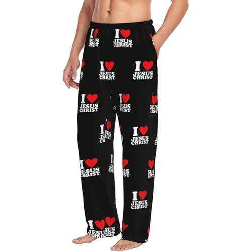 I Love Jesus Christ Men's pajama pants Small2