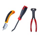 Tutuxio 3pcs Staple Remover, Nail Puller Pliers Heavy Duty Staple Puller with Double Pronged Head Upholstery Tool Industrial Staple Remover for Furniture Floor Wall Wooden Case Car Photo Frame