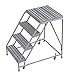 Tri-Arc WLAR004244-D4 4-Step, 21" Deep Top Rolling Ladder without Handrails, 24" Wide Solid Ribbed Tread