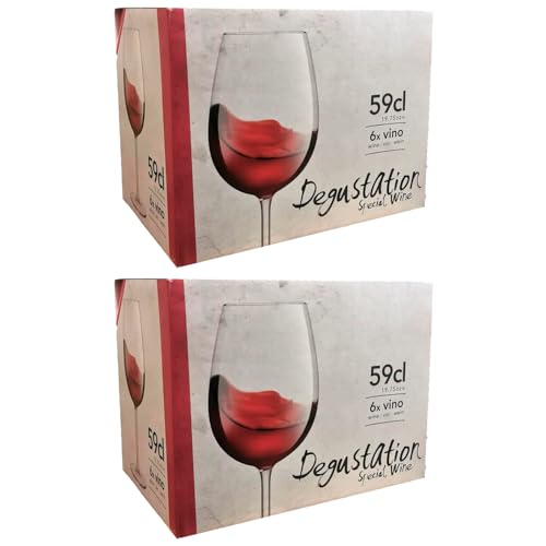 Acan Tradineur - Pack de 12 Copas - Modelo Degustacion - Capacidad: 590 ml - Ideal para Vino - Aptas para lavavajillas - Tamaño Aprox: Ø 7 x 21,4 cm