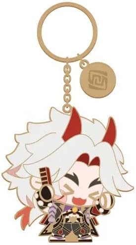 Q Version Metal Keychain Pendant Ayaka Zhongli Kazuha Tartaglia Official Merch Collection image 5