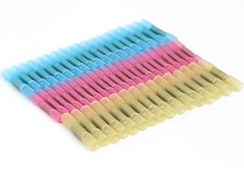 Ginsco 100Pcs Insulated Heat Shrink Waterproof Butt Connectors Wire Electrical 10-22 Awg Kit #TOP5