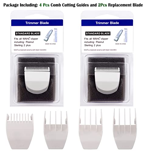 2 Pack Professional Peanut Clipper/Trimmer Snap On Replacement Blades #2068-300 - Compatible with Wa