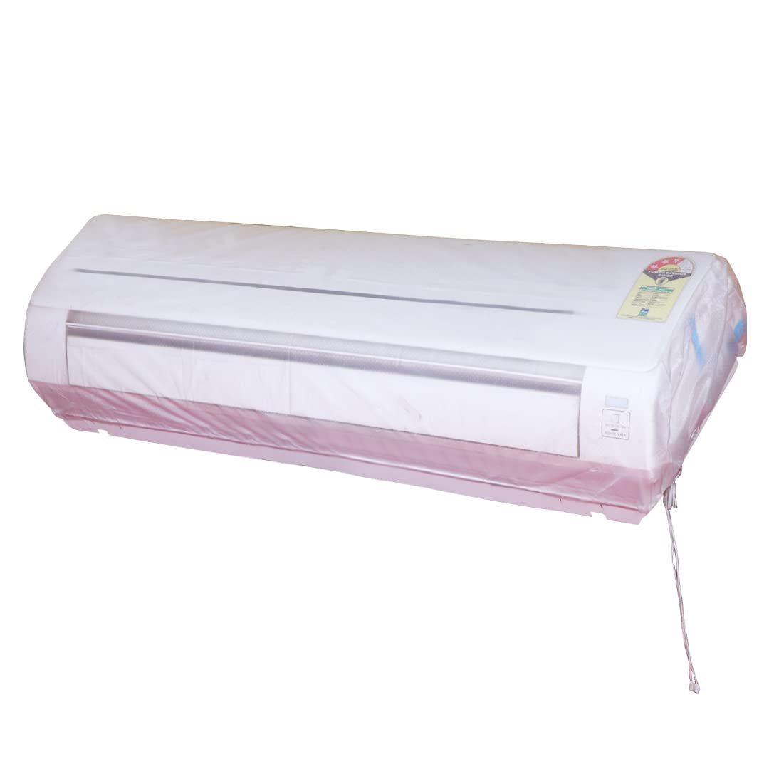 FIDELE 1.5 Ton Split AC Indoor Unit Cover, Transparent White | Waterproof, Plastic, Elastic Stretchable Design, For Voltas, Panasonic, Carrier, 92x30x30 cm