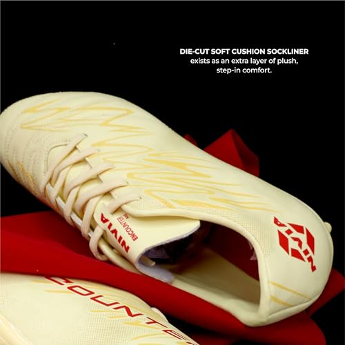 Image of Nivia Encounter Mg 11 Football Stud for Men, Synthetic Leather Upper, Lightweight Insole,High-Shear Strength TPU Outsole, Ideal for Hard & Grassy Surfaces