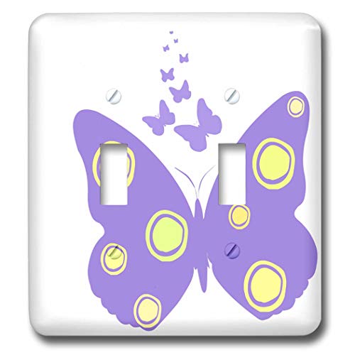 Double interrupteur baïonnette à motif papillon coloré durable - 2