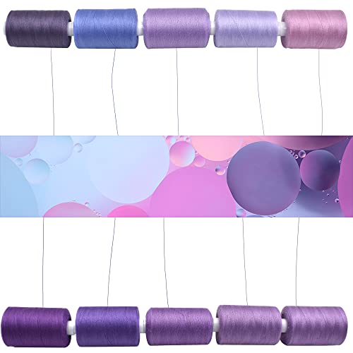 Sewing Thread 10 Color Sewing Industrial Purpose 1000 Yards Per Spool 40S/2 Polyester For Diy Sewing Machine,Embroidery Machine,Hand Sewing (Purple) #TOP4