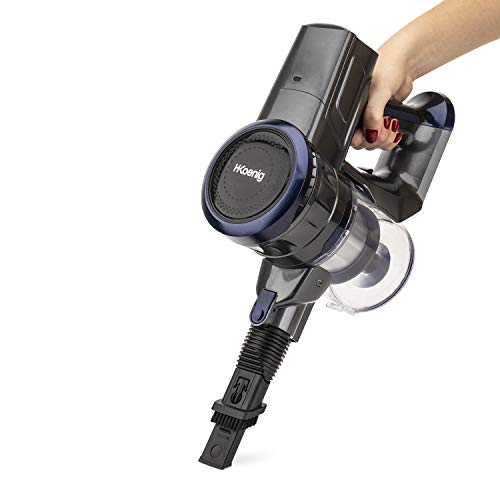 Aspirateur balai et à main sans fil sans sac UP700 H.Koenig - PowerClean+ 2 vitesses - Puissant -Compact - Léger - Autonome -Silencieux - 120W - Multifonction pour Maison Voiture Bureau - Image 5