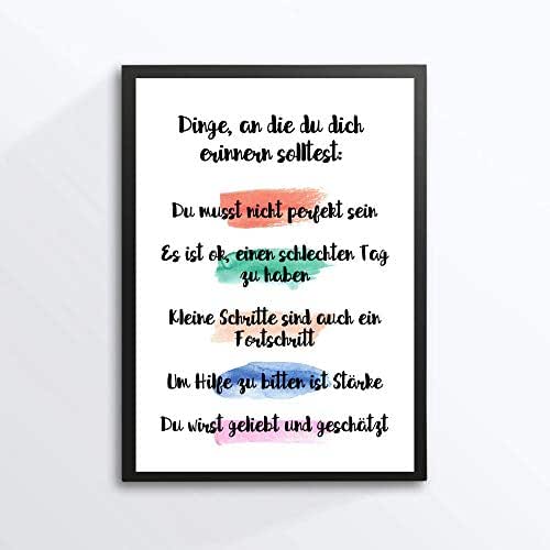 Goethe Zitat Poster DIN A4 - 'Heute Nichts Erlebt. Auch Schön' Kunstdruck