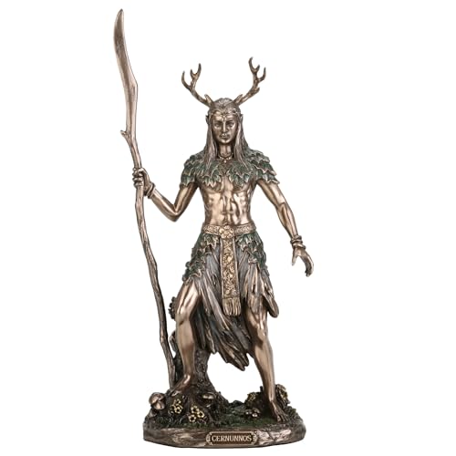 Estatua de Cernunnos dios celta en resina con acabado bronce miniatura 1