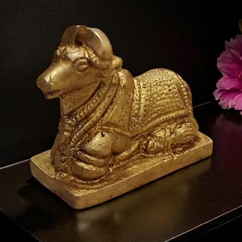 Estatua de Nandi de latón para templo y decoración espiritual miniatura 7