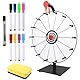 SKIKHN Glücksrad Zum Drehen,30cm Glücksrad Zum Selbstgestalten mit 14 Slots,Spinning Prize Wheel Spielzeug mit Radiergummi und Markierstift,Für Karneval,Gewinnen Von Fortune-Spin-Spielen Schwarz Weiß