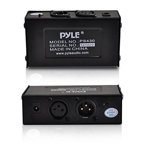 Pyle-Pro Universal Compact Phantom Power Supply - Selectable +12 / +48 Volt Regulated Single Channel Home Condenser Microphone Power Supply Box, Includes 12V Dc Adapter, Led Indicator - Pyle Ps430 #TOP2