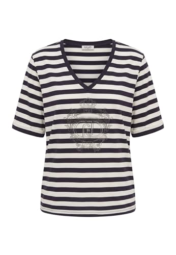 T-shirt Blanc/bleu Liu Jo TA6206JS005, la haute qualité textile italienne