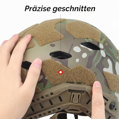 Qavctw 11pcs Airsoft taktischer Helm Haken und Schleife Befestiger Set DIY-Kit für schnellen hohen Schnitt Helm