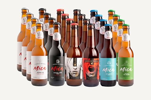 Mica - Pack de 24 Cervezas Artesanales, Pack Nuestras Cervezas Más Premiadas,4Sin Alcohol,4Pale Ale Sin Gluten,4Blonde Ale,4Rabiosa Pilsen,4Rabiosa American Pale Ale, 4 Mica Imperial Stout - 24x330ML