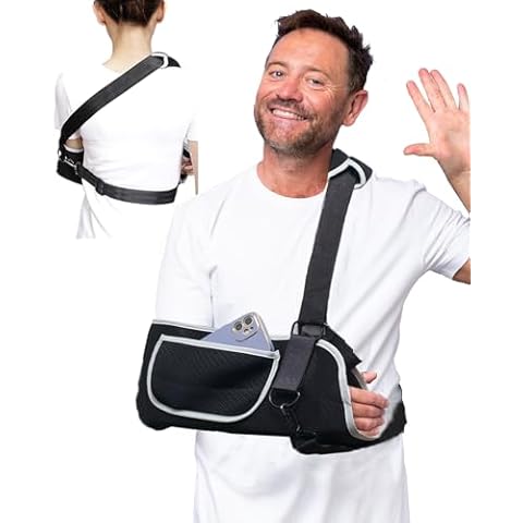 DouHeal Arm Sling Shoulder Immobilizer, Medical Rotator Cuff Support Brace with Pocket, Sling for Shoulder Injury, Arm Injury, Left & Right Arm, Men & Women, for Dislocated, Fracture, Strained (Large) Cover