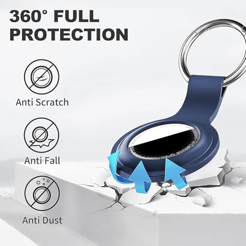 24 pack compatible with airtag holder keychain silicone key ring for air tagholder cases tags chain for apple for air tag gps item finders accessories blackpinkdark greendark blue