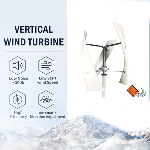 Kit generatore Eolico da 12V, 24V e 48V con regolatore MPPT - Mulino a Vento ad ASSE Verticale per la Generazione di energia Domestica e per Esterni, Soluzione di energia rinnovabile ecologi
