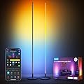 Govee RGBIC Floor Lamp 2-Pack, LED Lamp Compatible with Alexa, Smart Standing Lamp with Voice Control, Color Changing Bedside Lamp, Floor Lamp for Bedroom, Nightstand Corner Lamp, Black