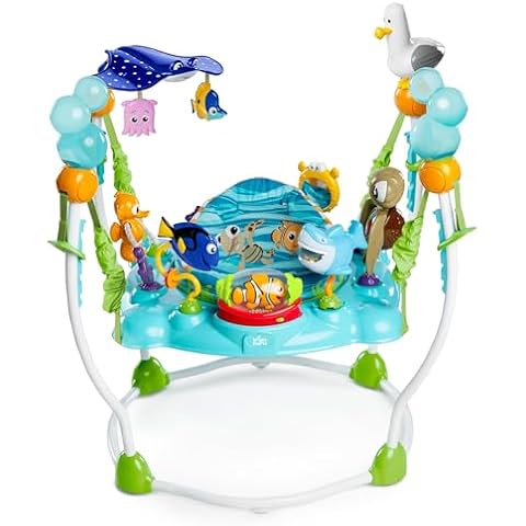 Bright Starts Disney Baby Finding Nemo Sea of Activities Baby Activity Center Jumper with Interactive Toys, Lights, Songs & Sounds, 6-12 Months (Blue) Cover