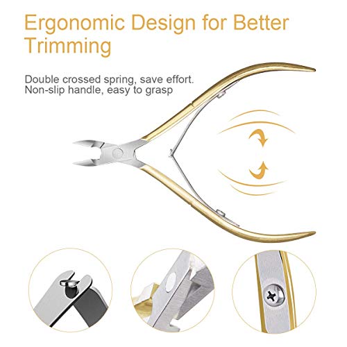 RKPM HOMES Cuticle Trimmer Professional Surgical Grade Stainless Steel for Cuticle Cutter Stainless Steel Nipper – Sharp Blades with Double Spring – Manicure Pedicure Tool for... - Image 4