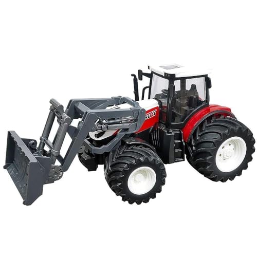Image of VIKINGS Kids Toy RC Tractor Wide Wheel Front Push Arm with Remote Control, 1:24 Scale, Red, Battery and Remote Included, Minimum Age 3 Years
