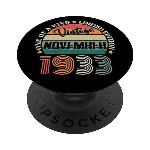91 Años Vintage Noviembre 1933 91 Cumpleaños Retro PopSockets PopGrip Intercambiable