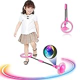 Skip Ball Kinder，Jumping Ball Kinder ,Skip It,Faltbarer Flash Jumping Ball,Sprungball Fettverbrennungsspiel Für Kinder Und Erwachsene (Rosa)
