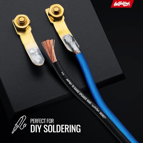 Install Link 10 AWG Gauge Speaker Wire Cable (50 Feet) Stereo, Car or Home Theater, CCA