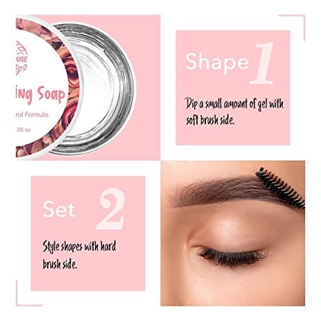 Viola House Eyebrow Soap, Excellent Stereotypes Eyebrow Styling Wax, Long-Lasting Waterproof Eyebrow Enhancer Gel, 4D Feathery Brows Shaping Soap Brow Freeze -1.05Oz(1Pc+Brush) #TOP4