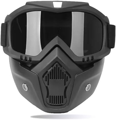 OTO2EYE TPU Goggle Mask Anti Scratch UV Protective Open Face & Eyewear Windproof Dirt Shield Adjustable Strap Soft Foam Padded Detachable for Cycling Bike Off Road Racing Riding