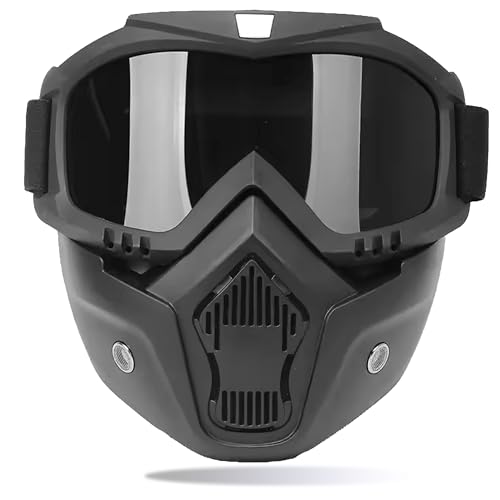 OTO2EYE TPU Goggle Mask Anti Scratch UV Protective Open Face & Eyewear Windproof Dirt Shield Adjustable Strap Soft Foam Padded Detachable for Cycling Bike Off Road Racing Riding