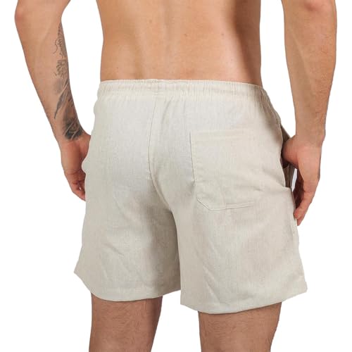 Short De Linho Masculino Básico Mauricinho Premium Lavado Short Linho Praia
