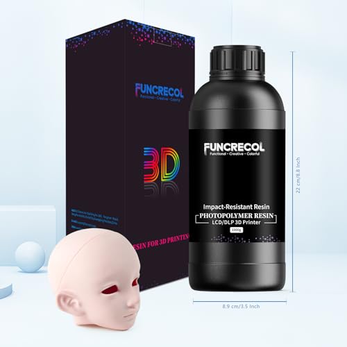 Image of Tough 3D Printer Resin, Wear Resistant & Impact-Tough Resin for BJD Models & Articulated Figures, High Precision Soomth Matte Finish 3D Printing Liquid for LCD DLP MSLA Printers (Pink, 1KG)
