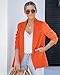 luvamia Blazer Jackets for Women Work Casual Office Long Sleeve Fashion Dressy Business Outfits Vibrant Orange X-Large Fits Size 16 / Size 18
