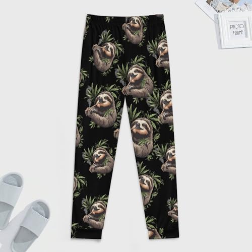 Smoking Sloth Weed Men's Pajama Pants Lightweight Pjs Bottoms Lounge Pants Sleepwear Soft Present4