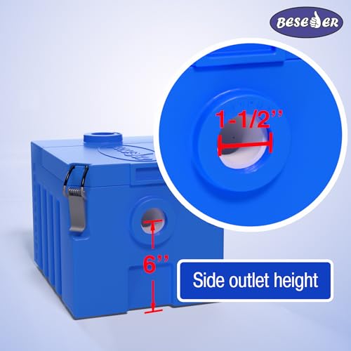 Grease Trap plastic 3 GPM Under Sink for Home Kitchen - connection type TOP by Beseder - Image 4