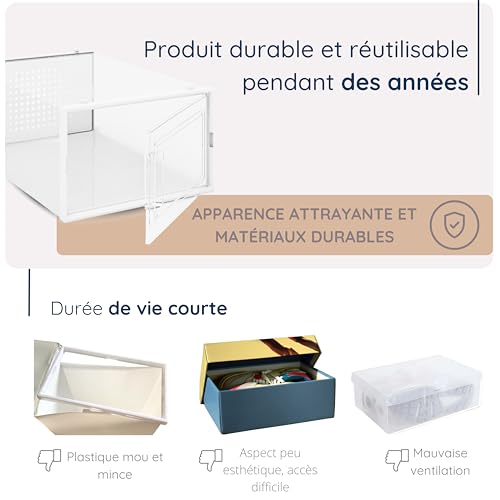 Boîtes à chaussures transparentes empilables pliantes 4CONVY - 4