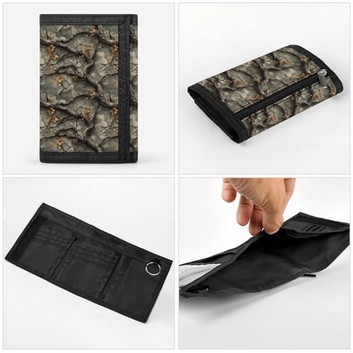 Green Camouflage Tree Print Wallet for Men, 8 Credit Card Holder Slim Minimalist Front Pocket Small Mens Bifold Wallets4