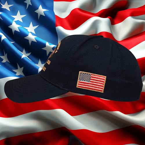 Image of USA Flag Hat American Flag Embroidered Patriotism On Display Comfortable Adjustable One Size Fits Most