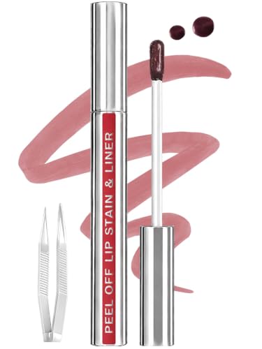 Image of Lip Stain Peel Off, Long Lasting Lip Liner & Stain, Warm Rose