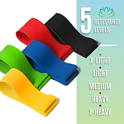 Kit 5 Faixas Elásticas Elásticos Alongamento Pilates Yoga Exercícios Condicionamento Físico Yoga Saú