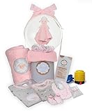 Set Regalo Bebé Recién Nacido Niña Canastilla Premium Nacimiento Cesta Original Bienvenida Caja Útil Bautizo Con Globo Baby Shower Detalle Sorpresa Manta Peluche Conjunto Ropa Listo Regalar 0-3 Meses