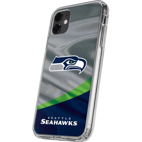 Skinit Clear Phone Case Compatible with iPhone 11 - Officially Licensed NFL Seattle Seahawks Design