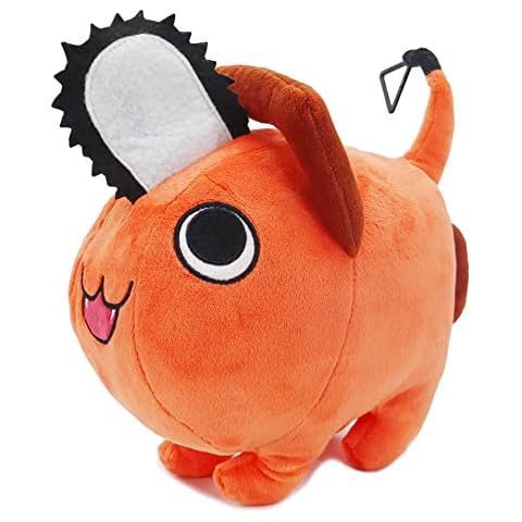 Firecos Plush Toy 25cm, Stuffed Toy Animal Anime Figure, Cute Orange Chainsaw Monster Soft Plush Dog, Christmas Birthday Gifts for Teens, Kids Cover