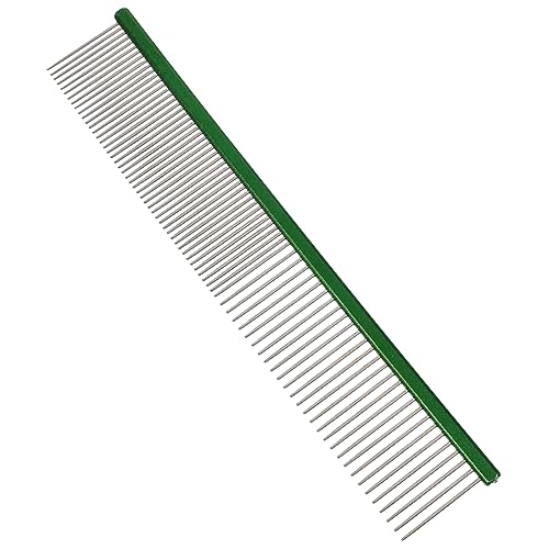 DECOMELODY Pet Comb Dog Comb Dog Accessories Cat Accessory Cat Supply Green Stainless Steel